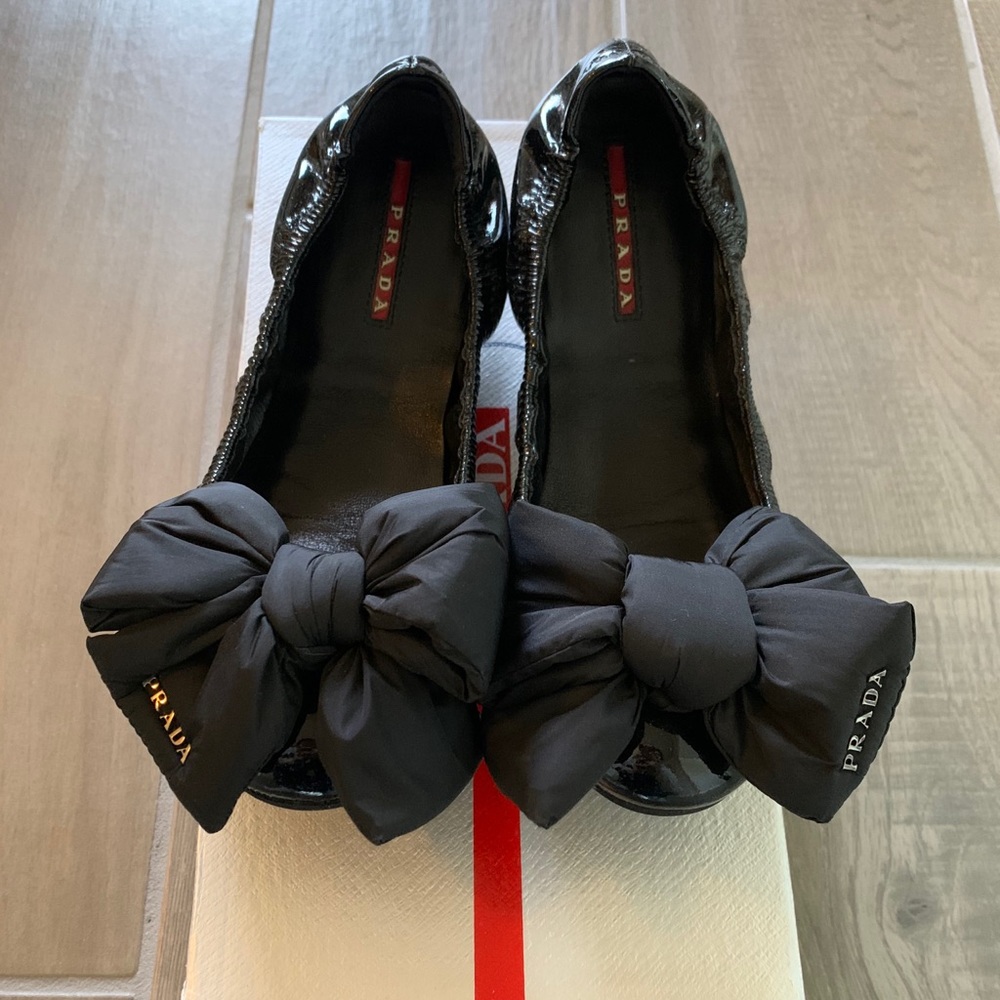 Prada flats women's ballerina, black